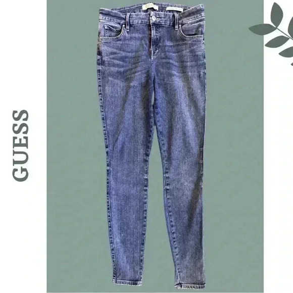 Guess Jeans Women’s Power Curvy Mid Rise Skinny Jeans Blue Soze 29 - Picture 1 of 7